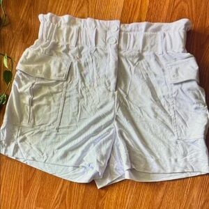 Women's White High-Waisted Shorts